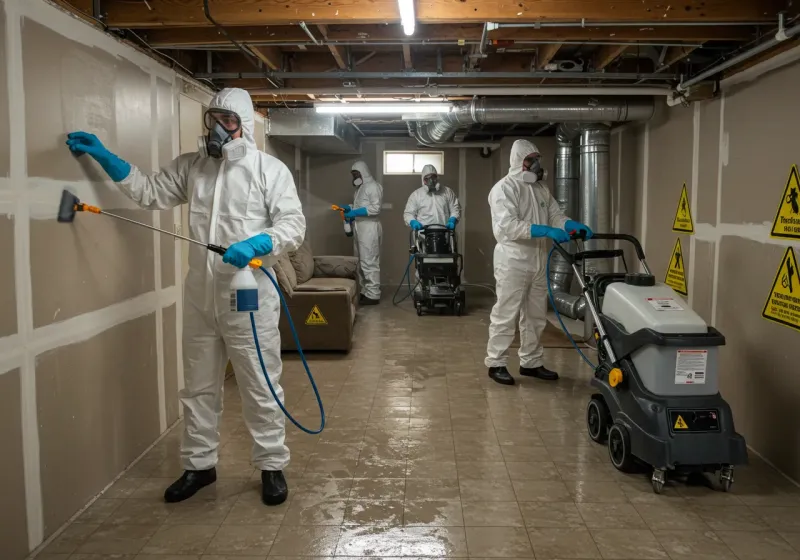 Basement Moisture Removal and Structural Drying process in Mount Holly Springs, PA